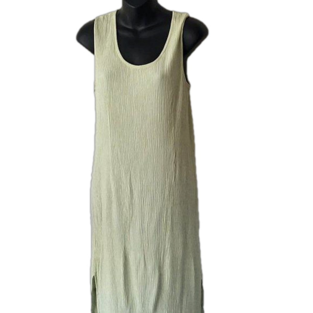 Coldwater Creek Celery Maxi Dress with scoop neckline, EUC, sz M